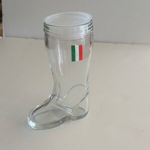 Vintage Italian Glass Boot with Stopper